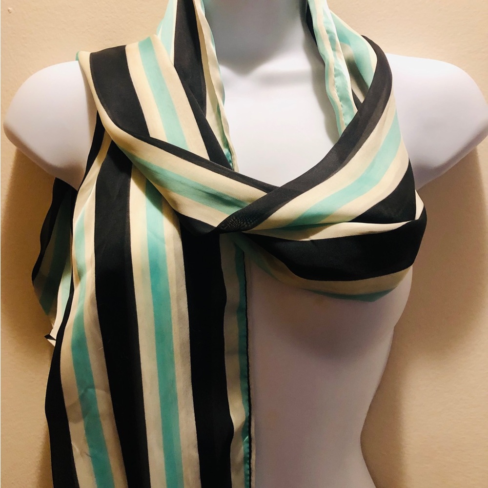Lane Bryant Multi Colored Green and Black Fashion Scarf Vintage